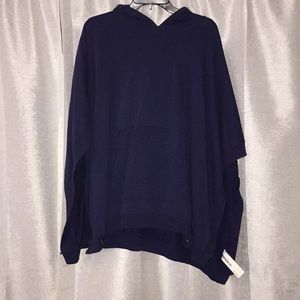Blue Poncho Style Hoodie